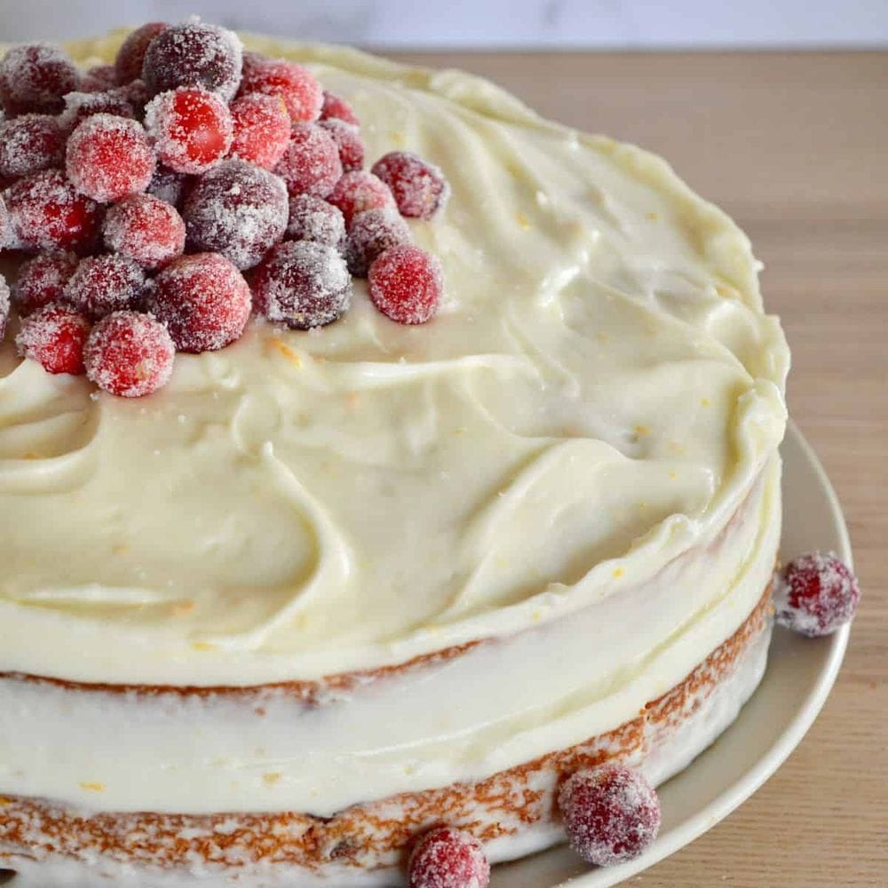 Cranberry Orange Spice Cake (Cream Cheese Frosting)