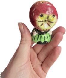 anthopomorphic apple watermelon salt shaker