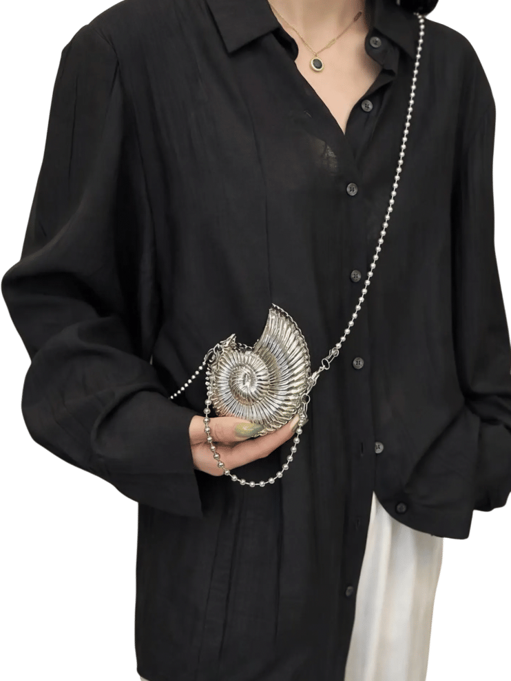 Silver Seashell Bag