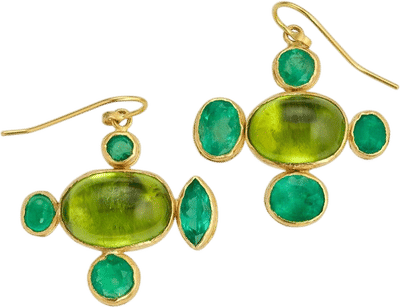 Peridot and Emerald Earrings