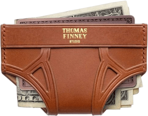 Brief Card Case in Brown Leather