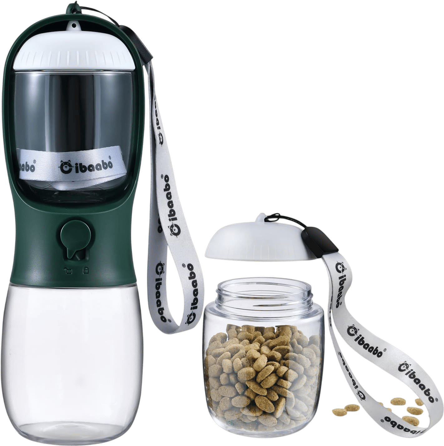 Dog Portable Water Bottle with Filter & Food Container
