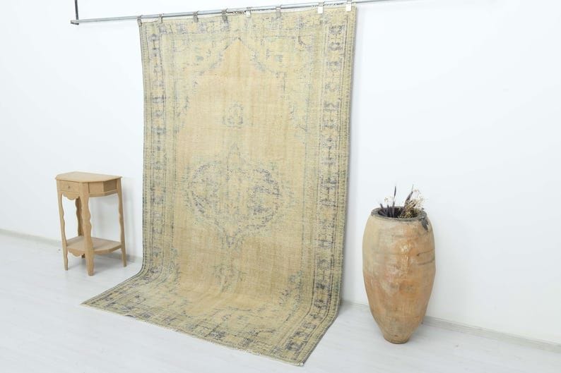6x9 Vintage Turkish Oushak Rug