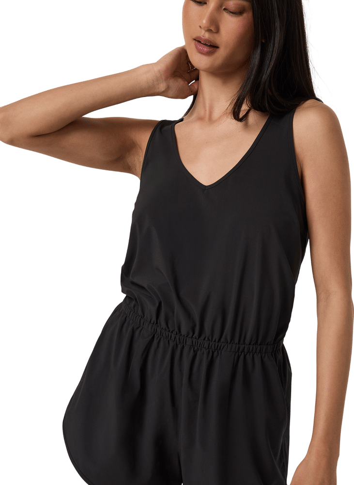 Vuori Villa Tank Romper - Black