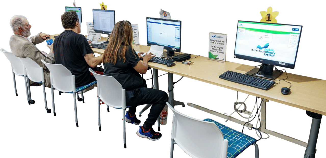 booking flights at the library