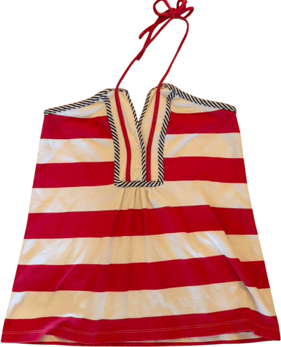 L.A.M.B. Red and White Striped Halter Top