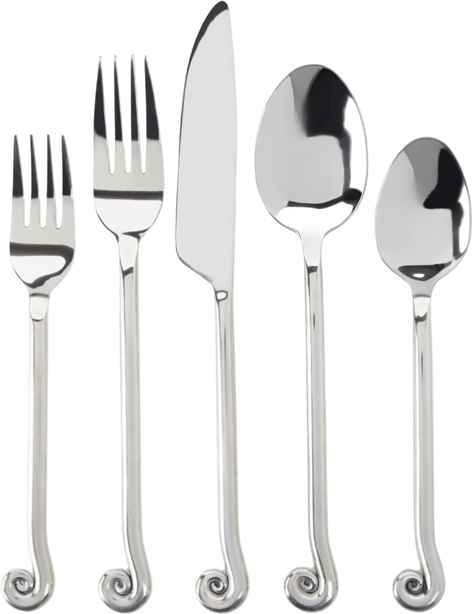 Upward spiral 5-piece flatware set by Lazy Jamie