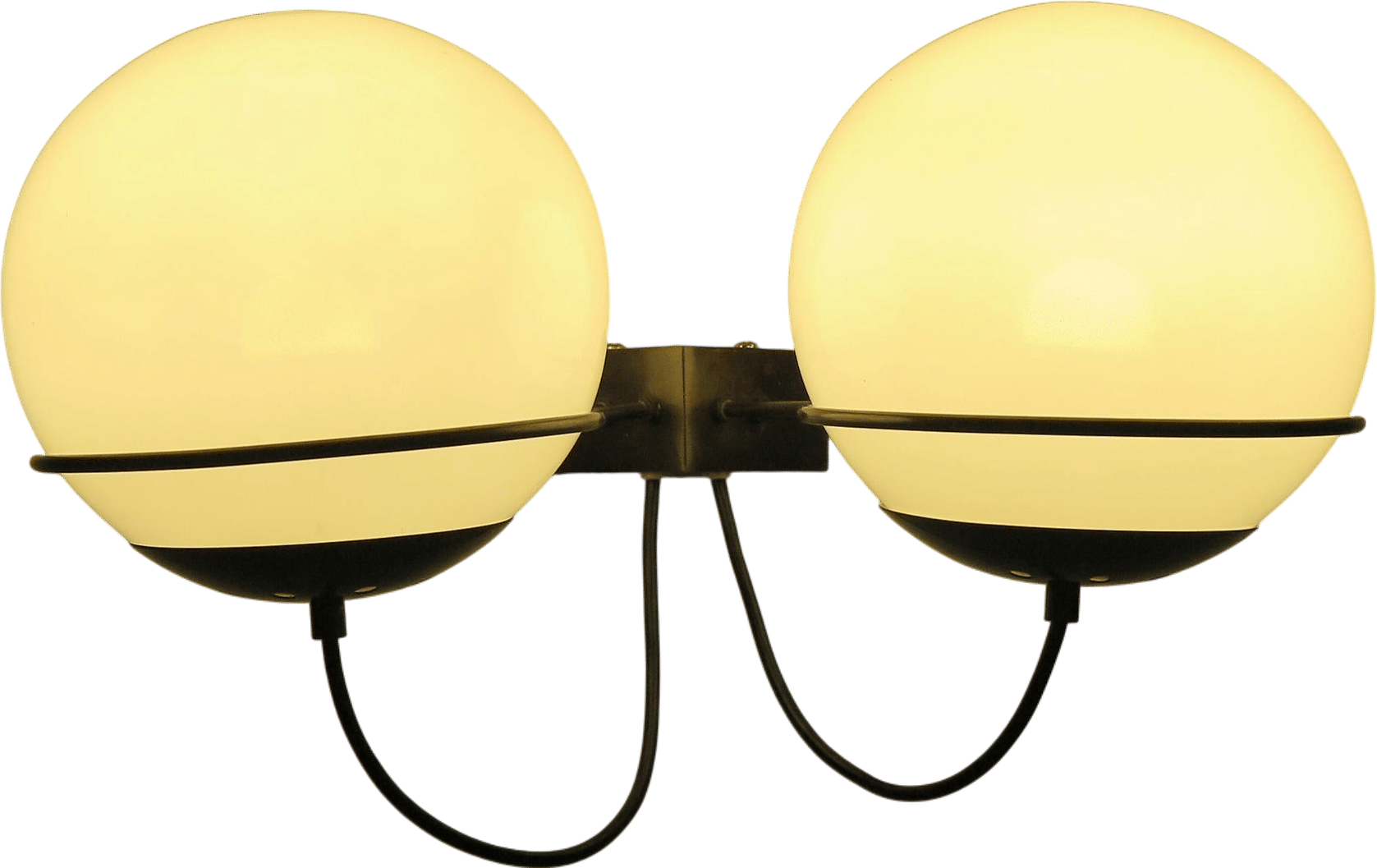 Midcentury Italian Candle Metal Glass Sconce Wall Light 1960s