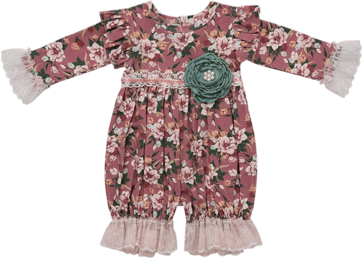 Girl's Sugar Plum Bubble Romper, Size Newborn-12M