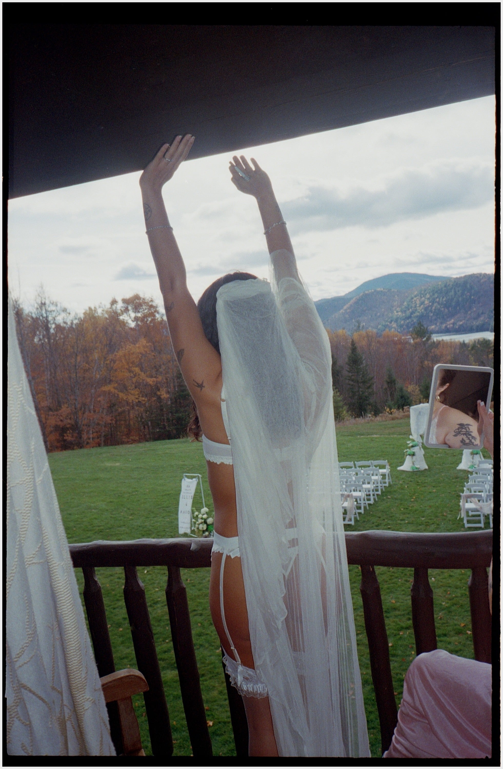 take candid lingerie photos before putting your wedding dress on!
