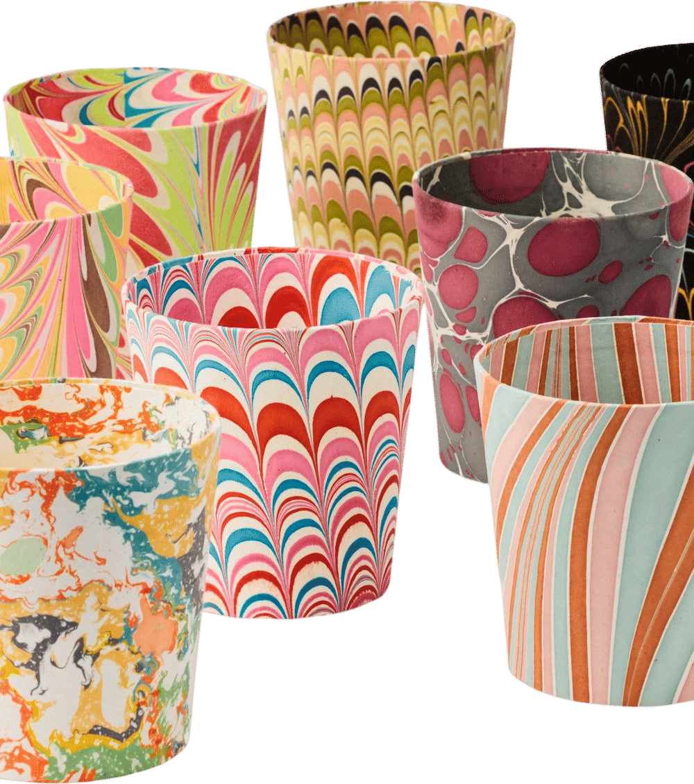Marbled Paper Cachepot