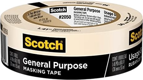 Scotch General Purpose Masking Tape, 1.41 inches by 60 yards, 2050, 1 roll