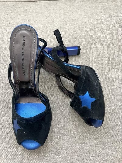 Blue Star Suede Heels