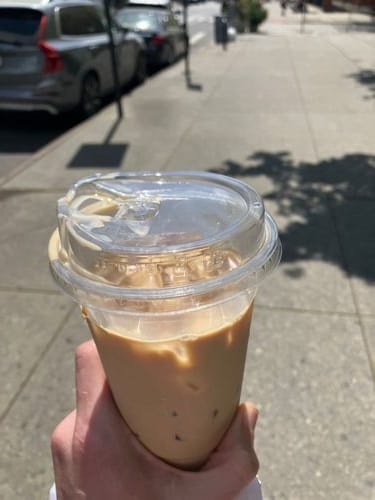 having an iced coffee