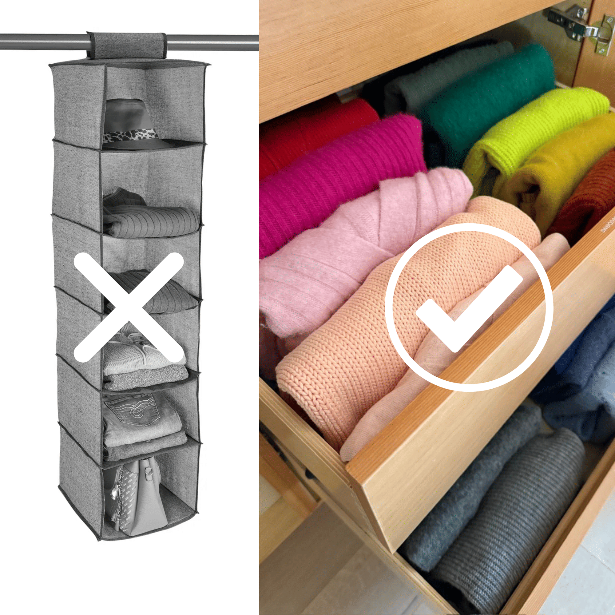 structured sweater storage > hanging sweater storage