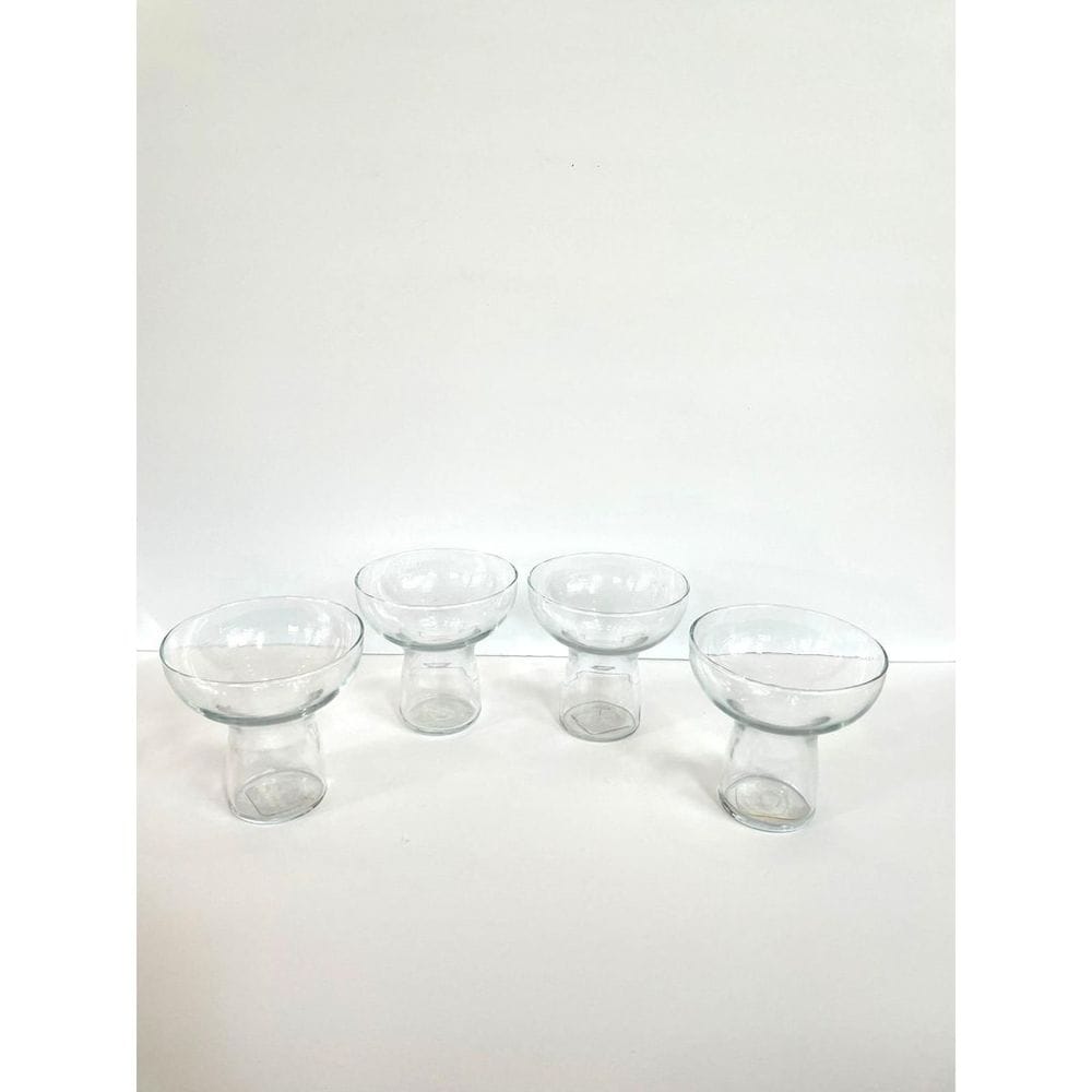 Set of Four Vintage Wine/margarita Glasses, Stemless, Hallow - Etsy