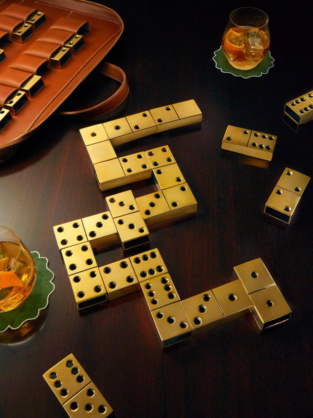 Brass Dominoes Set