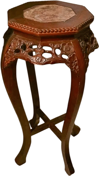 Vintage Carved Octagonal Console Table