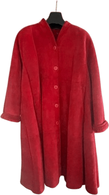 Women's Gianfranco Ferre - Red Suede Coat. Lined with faux fur. Vintage 80's
