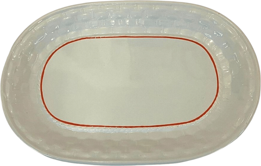 RARE Vintage Cortendorf West Germany Platter Basketweave Orange Rim 9" X 13" - Etsy