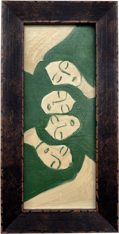 Miniature Abstract Women Oil Painting