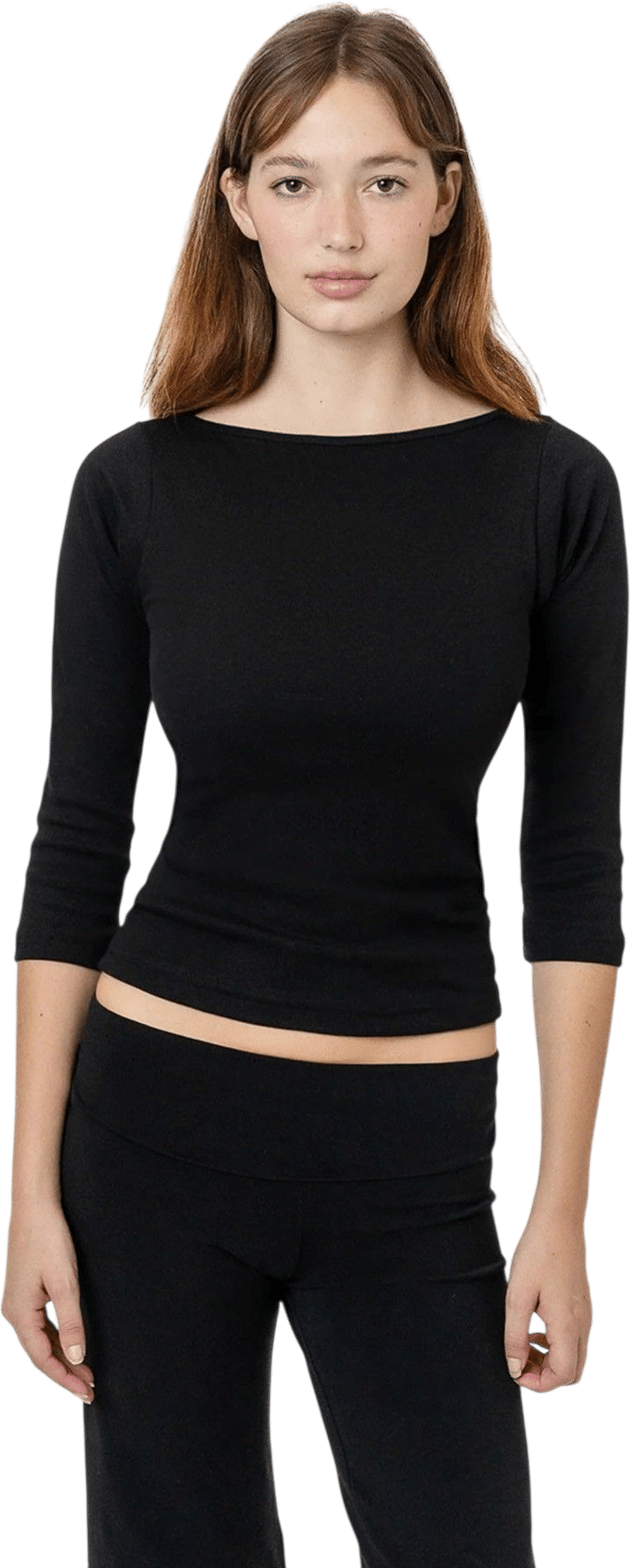 Baby Rib Long Sleeve Boatneck Top