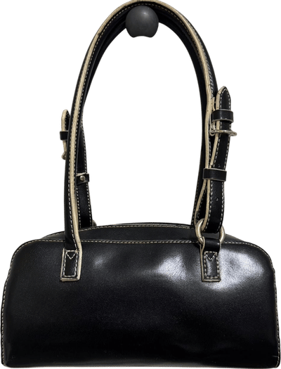 Black Handbag with Contrast Stitching