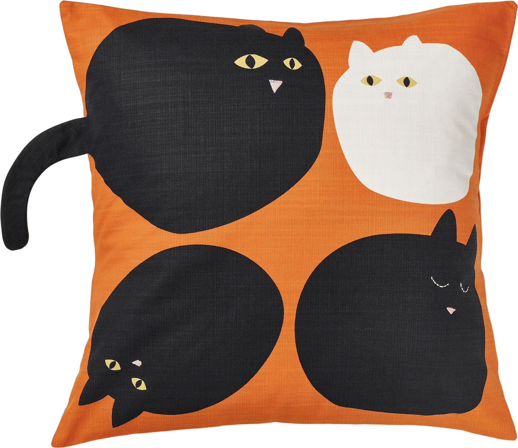 MÄVINN Cushion cover, cat pattern orange, 50x50 cm