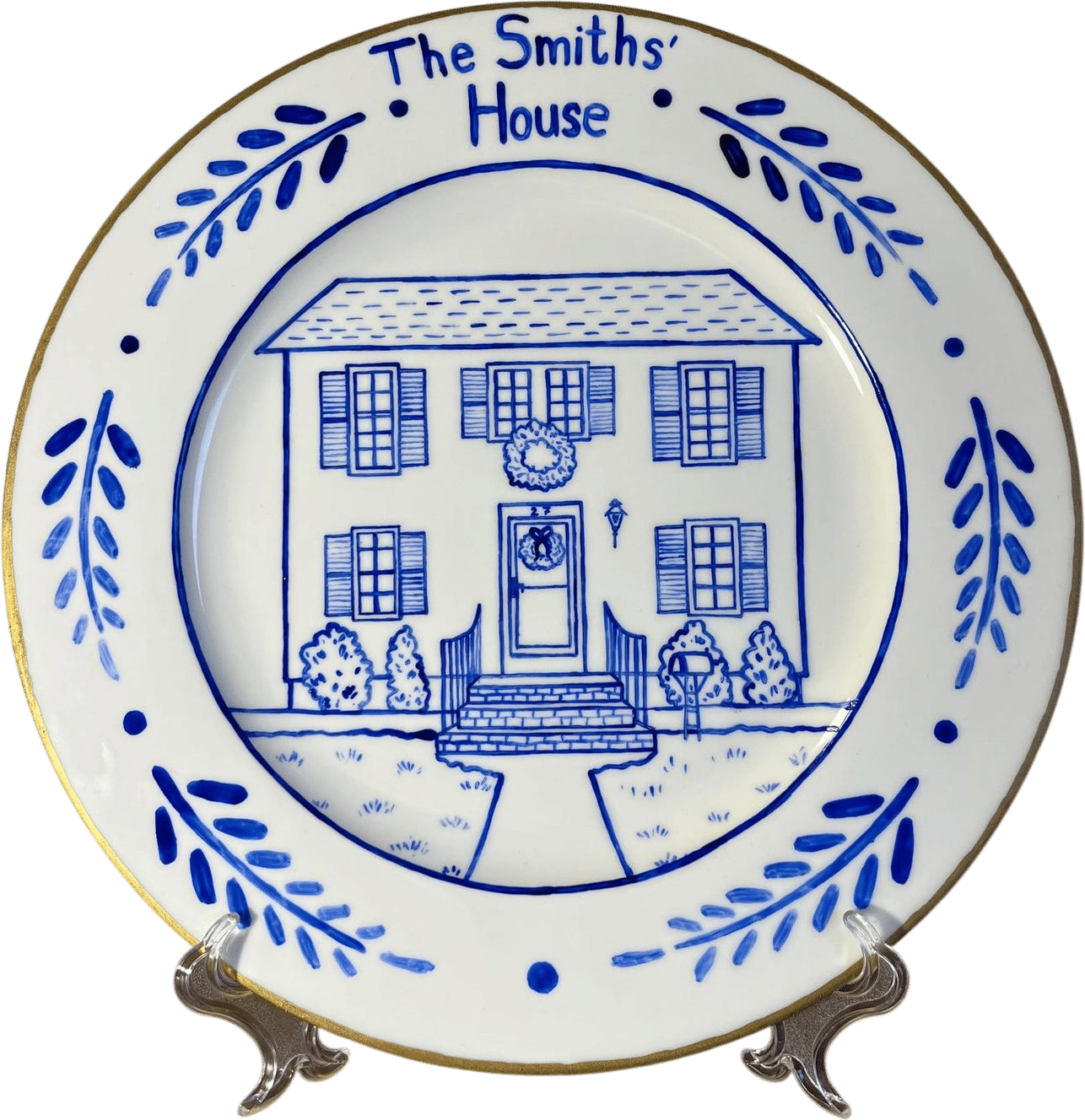 Custom House Portrait on Ceramic Plate