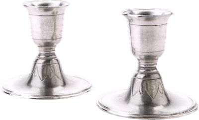 Pewter Short Candlesticks
