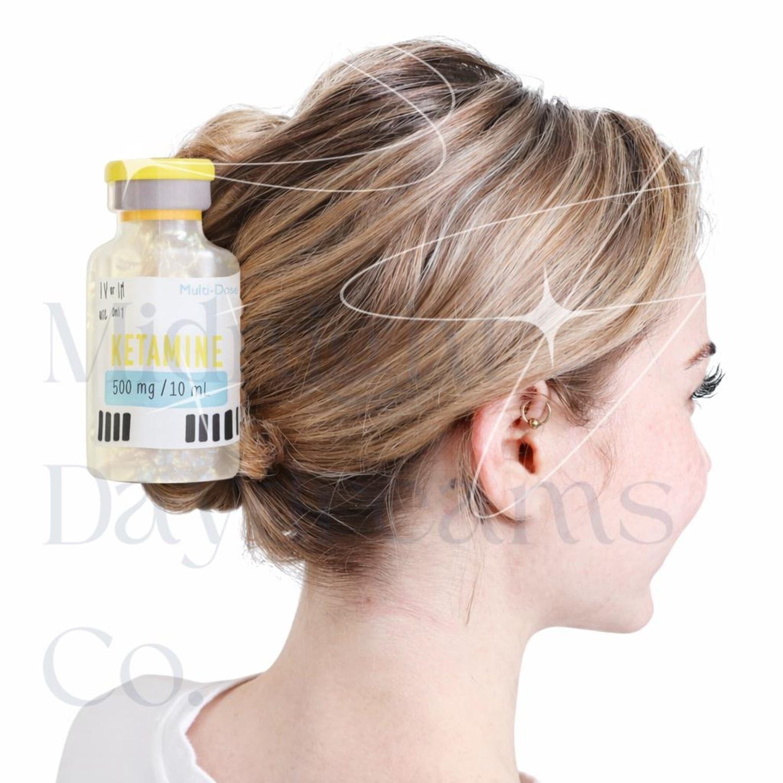 XL Ketamine Vial Hair Claw Clip