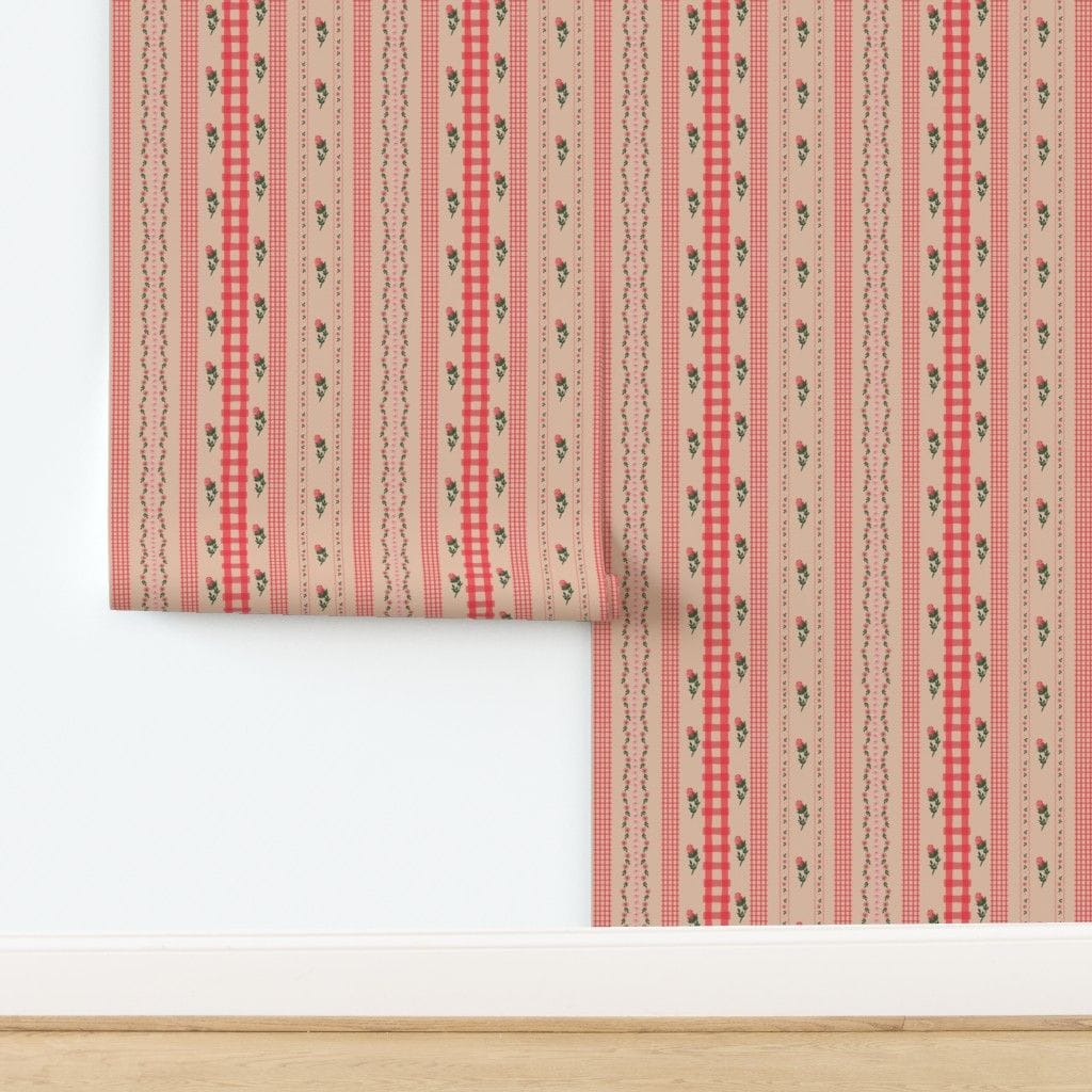 Wallpaper in Rosey Ribbon