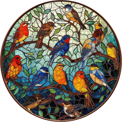 Stained Glass Bird Puzzle