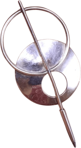 Vintage marked 925 Taxco TC-158 sterling silver double circle pin brooch