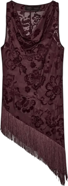 Top Devoré Zara Burdeos
