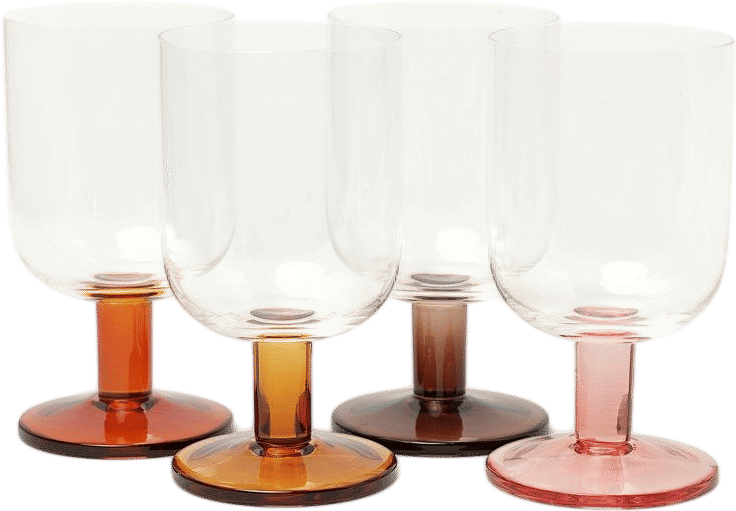 Bedford Coloured Stem Wine Glass Set of 4