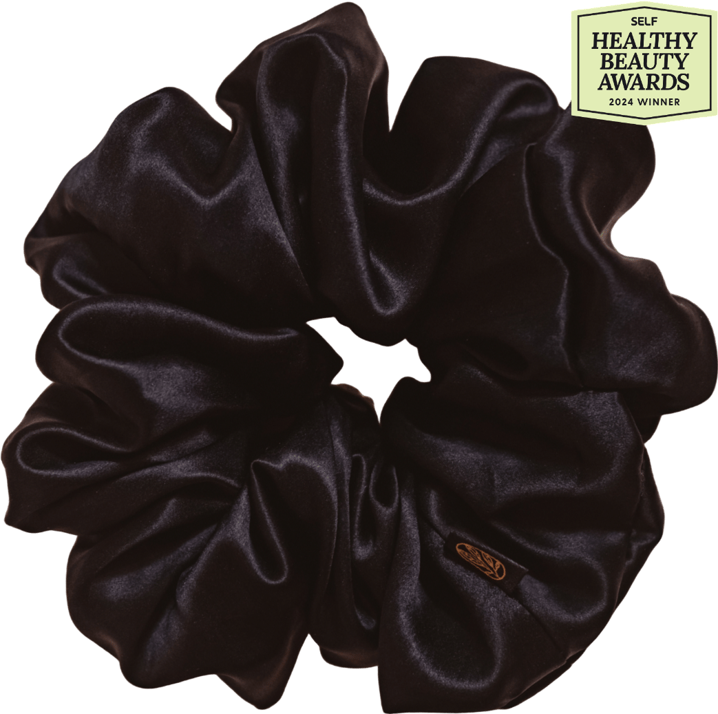 Onyx Black Silk Scrunchie