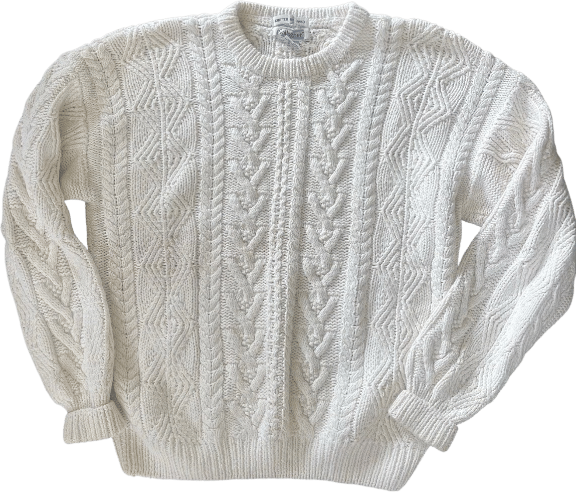 Any baggy  vintage 100% cotton cable knit sweater