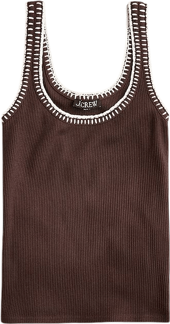 Vintage rib tank with contrast stitch