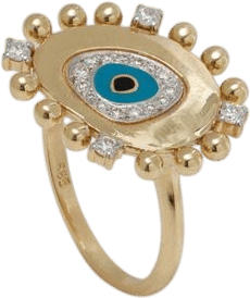 Charms Company Evil Eye 14K Yellow Gold Diamond Ring
