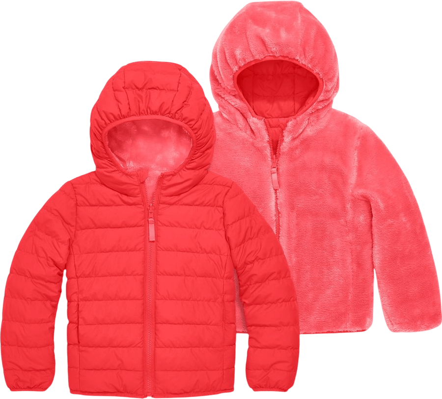 Kids reversible fleece puffer jacket