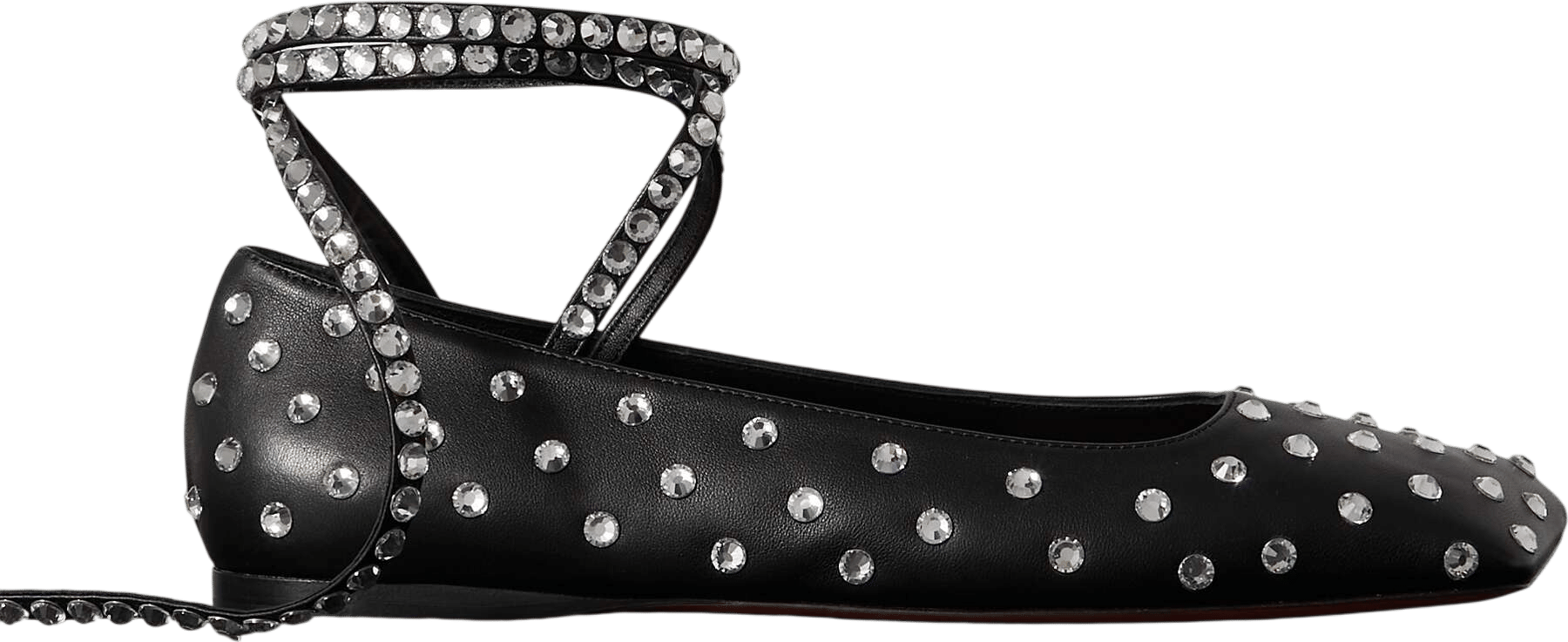 AMINA MUADDI | Ane crystal-embellished leather ballet flats