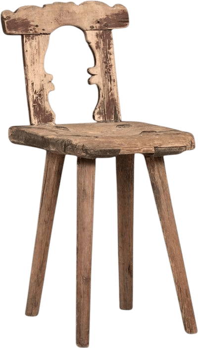 Primitive Swedish Chair in Red Paint