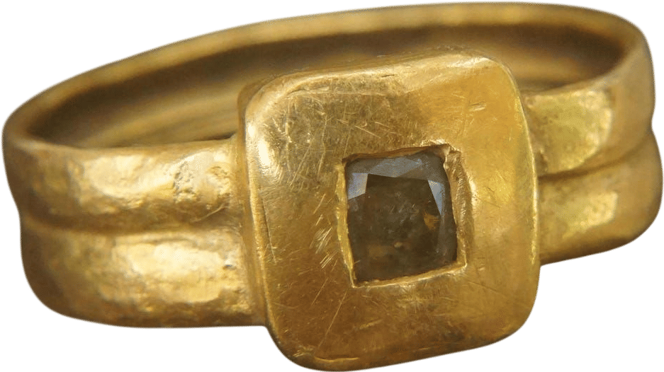 24k Gold Gray Diamond Ring