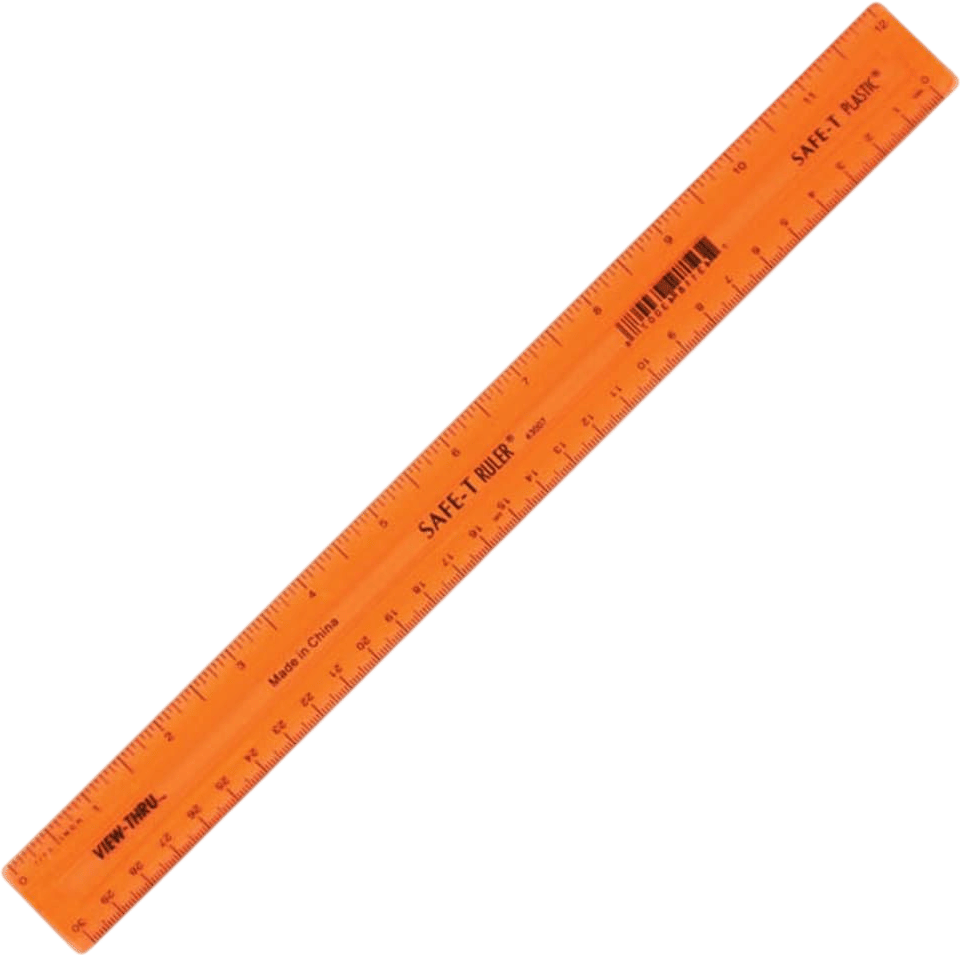 Safe-T Translucent Orange Ruler