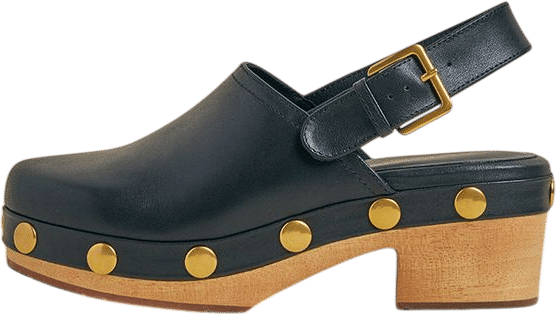 Jona Slingback Low Heel Clog, Black