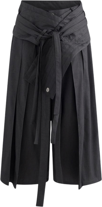 Cross-Strap Wide-Leg Skirt Pants