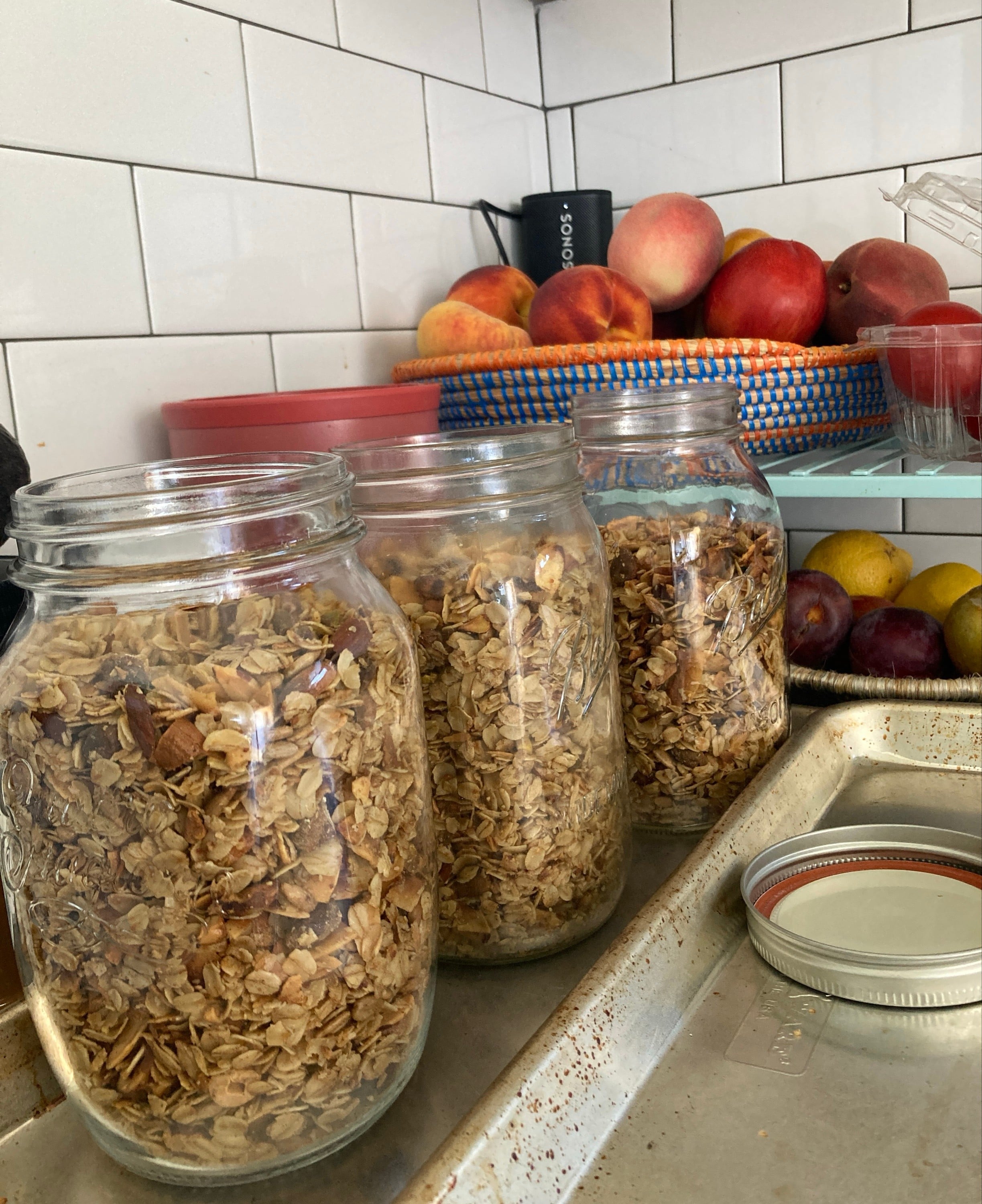Gifting Homemade Granola in a Big Glass Jar