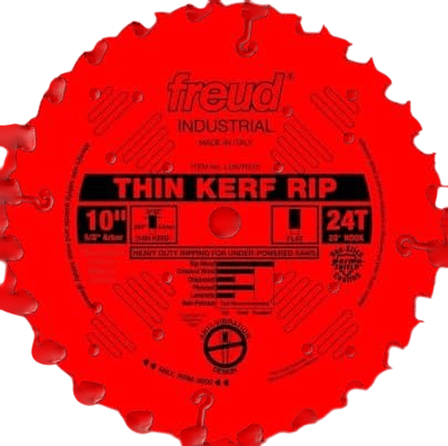 Freud Thin Kerf Rip Saw Blade with Premium Tico Hi-Density Carbide Ripping Blend for Maximum Performance - 10" Diameter, 24 Teeth, .071" Plate, Flat Grind - LU87R010