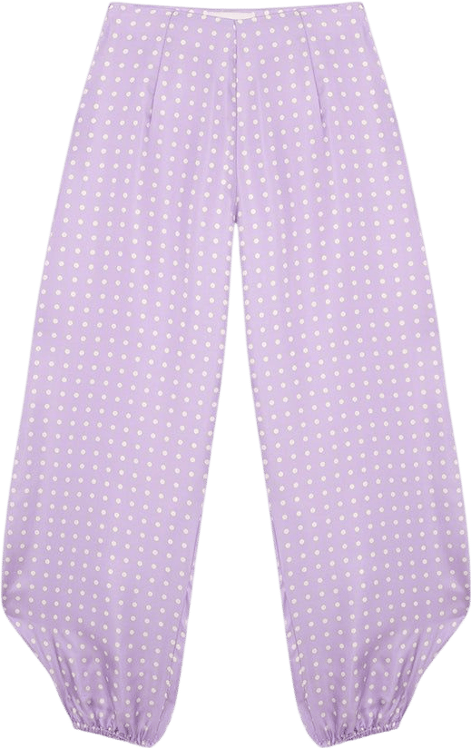 La Veste Boogie Silk Dots Pants Lila